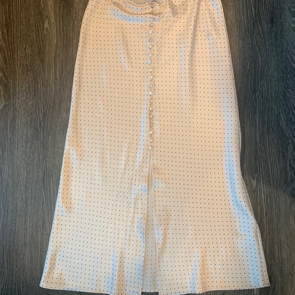 TOPSHOP MIDDLE SLIP POLKA DOT SKIRT